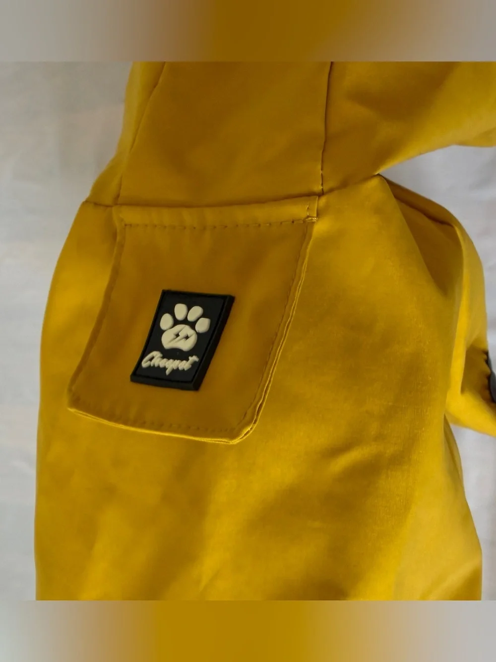 Cheepet dog Raincoat mustard yellow full Coverage Hooded Rain Jacket XL 35cm